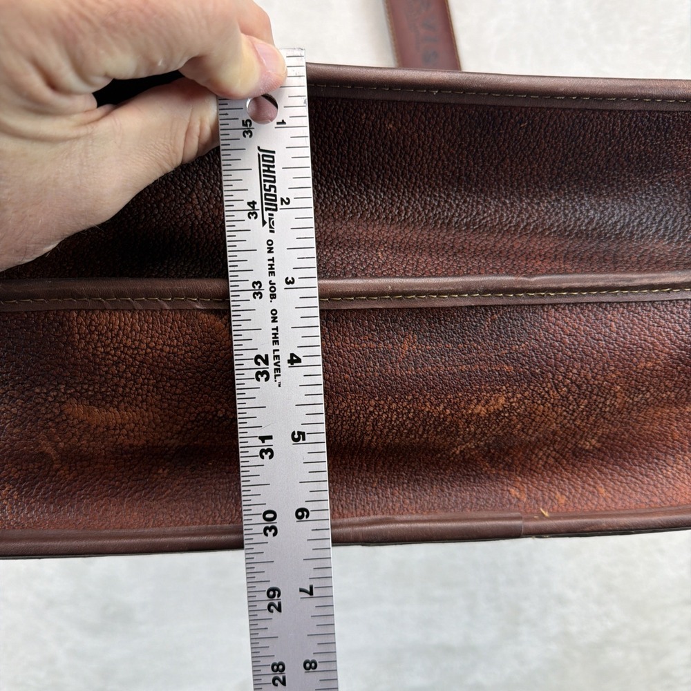Vintage Orvis Leather Briefcase Attache Messenger Laptop Bag Brown Shoulder - Picture 7 of 16